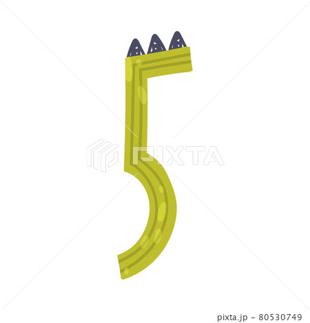 Dinosaur Number Numeral Five with Spikes Isolated on White Background Vector Illustration Dinosaur Number Numeral Five with Spikes Isolated on White Background Vector Illustration 80530749