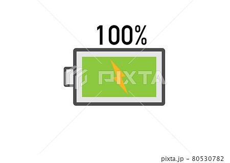 電池残量100% べクター アイコン素材 電池残量100% べクター アイコン素材 80530782