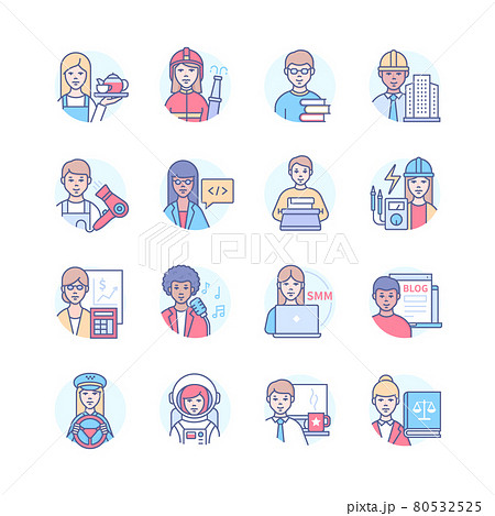 Profession - modern colorful line design style icons Profession - modern colorful line design style icons 80532525