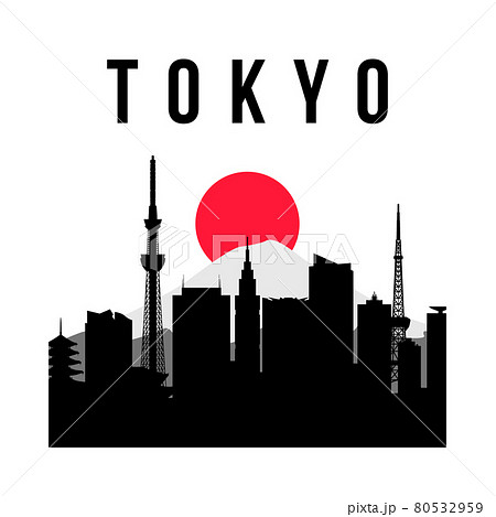 Tokyo city simple silhouette. 80532959