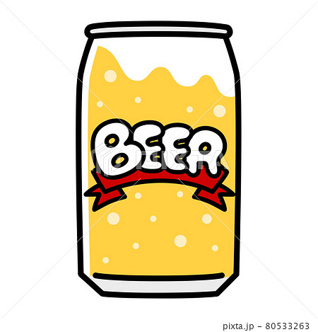 飲み物 黄色の缶ビール お酒 カットイラスト 素材のイラスト素材