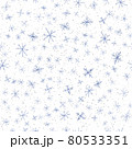 Hand Drawn blue Snowflakes Christmas Seamless Patt 80533351