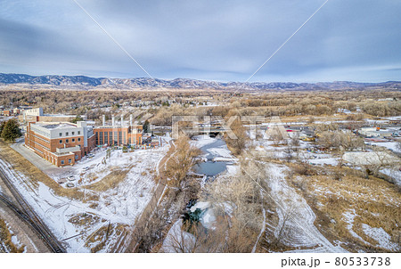 aerial cityscape of Fort Collins 80533738