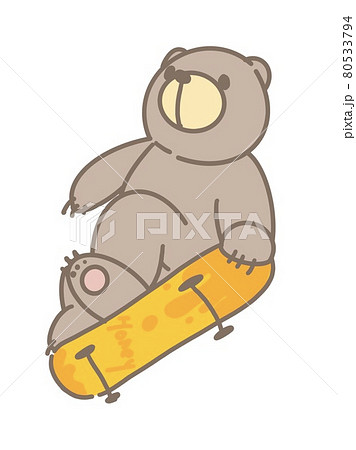 クマとスケートボード 80533794