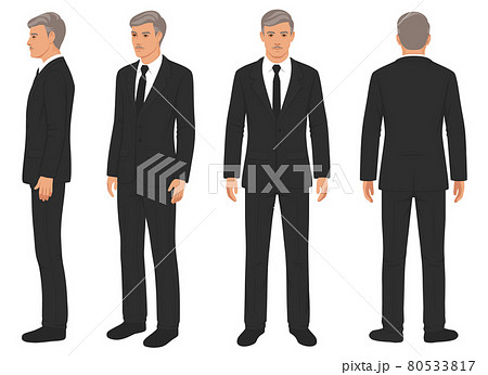 fashion man isolated, front, back and side view, 80533817