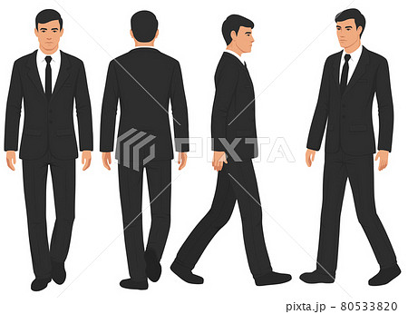 vector illustration, businessman walking in suit, fashion man isolated 80533820