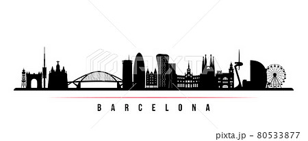 Barcelona City skyline horizontal banner.  80533877