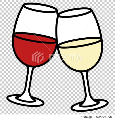 お酒 赤 白 ワイン 乾杯 カットイラスト 素材のイラスト素材