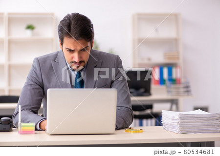Young male employee working in the office Young male employee working in the office 80534681