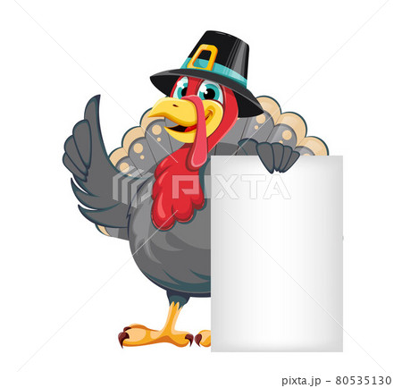 Happy Thanksgiving. Funny cartoon turkey bird 80535130