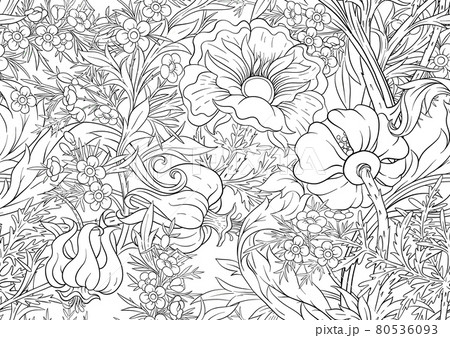 Floral Seamless pattern, background with In art nouveau 80536093