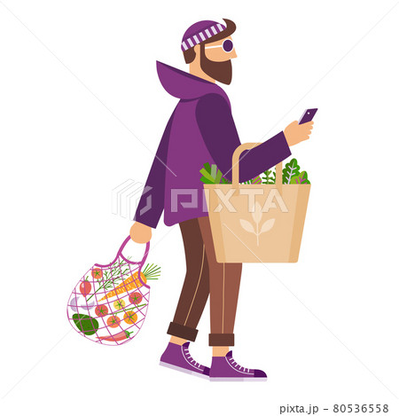 Bearded Man on Zero Waste Shopping 80536558
