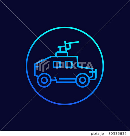 military vehicle line vector icon military vehicle line vector icon 80536635