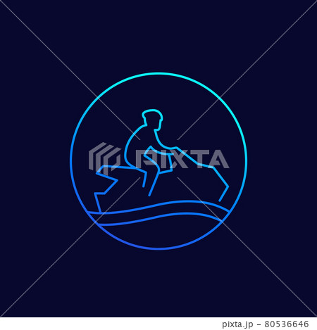 Jet ski line icon, vector 80536646