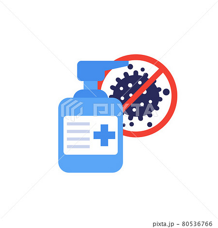 antiseptic, antibacterial gel, hand sanitizer icon 80536766