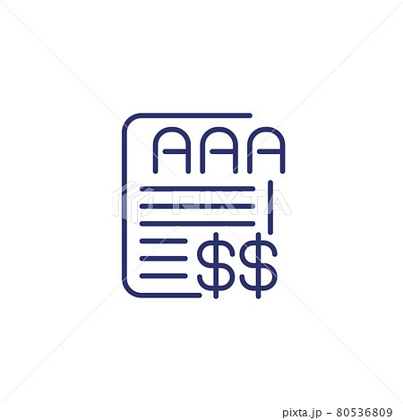 credit rating icon on white, finance line vector 80536809