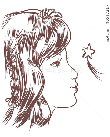 Sketchy woman portrait. Attractive dreamy girl. Vector. Sketchy woman portrait. Attractive dreamy girl. Vector. 80537217