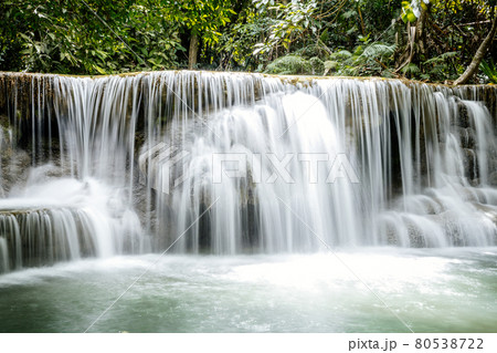 Khuean Srinagarindra National Park, Huay Mae Khamin Waterfalls, in Kanchanaburi, Thailand 80538722