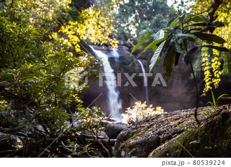 Haew Suwat Waterfall in Khao Yai National Park in Nakhon Ratchasima, Thailand Haew Suwat Waterfall in Khao Yai National Park in Nakhon Ratchasima, Thailand 80539224