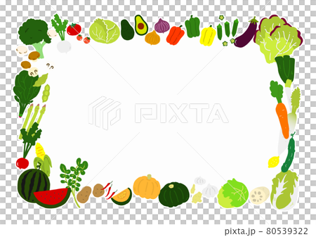 Hand drawn illustration frame of vegetables 80539322