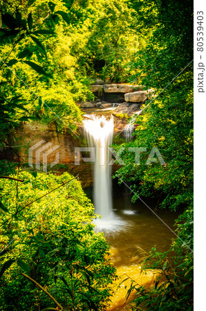 Haew Suwat Waterfall in Khao Yai National Park in Nakhon Ratchasima, Thailand 80539403