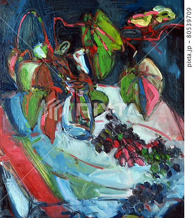 秋の果物、ブドウの静物画 秋の果物、ブドウの静物画 80539709