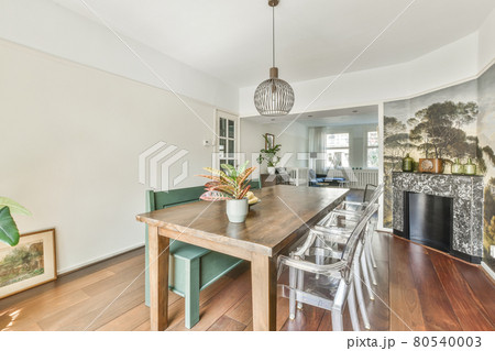 Interior design of bright and beautiful dining...の写真素材 [80540003] - PIXTA