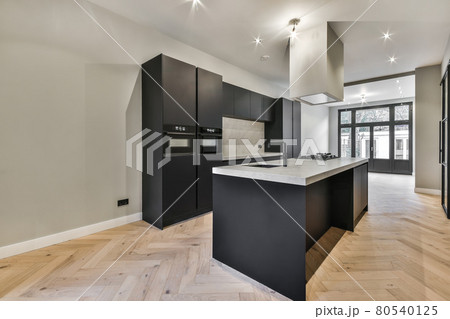 Interior of a beautiful kitchen of an elite house 80540125