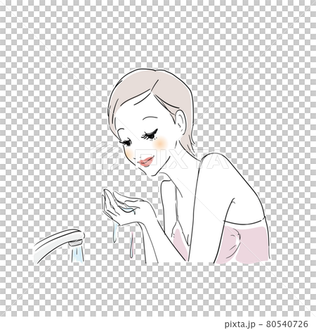 顔を洗う女性 顔を洗う女性 80540726