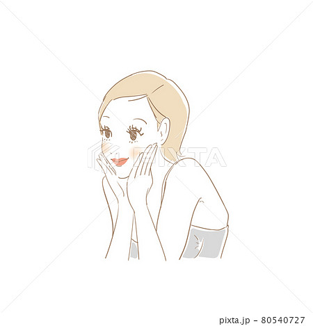 A Woman Looking Into A Mirror Stock Illustration