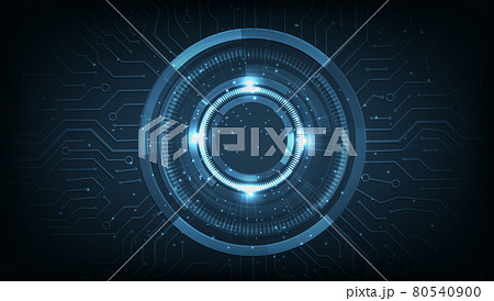 Digital electric circuit circle background. 80540900