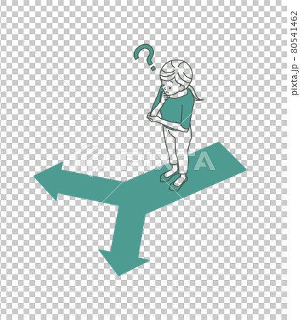 Woman lost at a turning point-2 colors 80541462