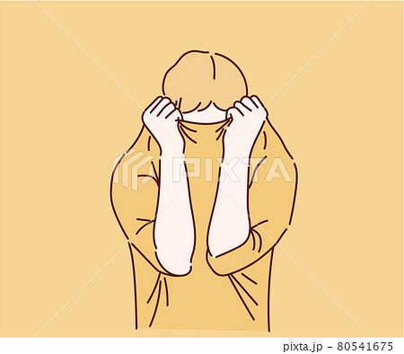The Boy Was Sad And Embarrassed Put His Head のイラスト素材