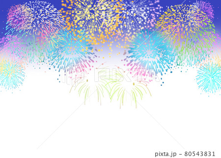 花火大会 暑中見舞い 背景のイラスト素材