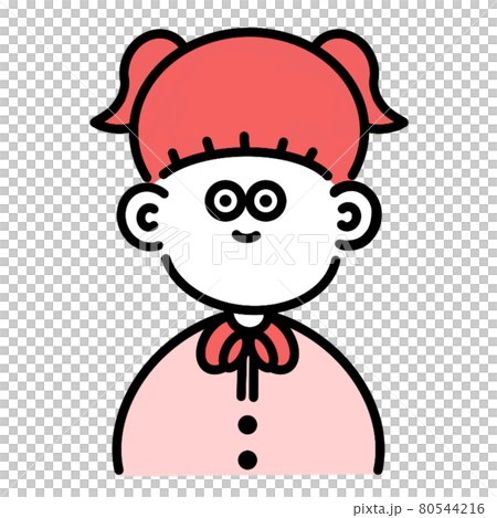 シンプルなデザインの女の子アイコンのイラスト素材
