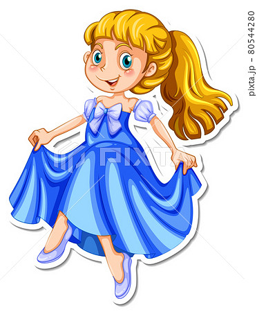 Beautiful Princess Cartoon Character Stickerのイラスト素材