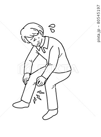 ふくらはぎが痛い男性のイラストのイラスト素材