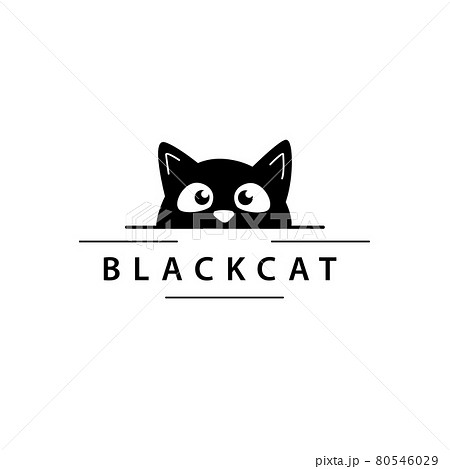 Illustrations Of Black Cat Action Logo On White Background