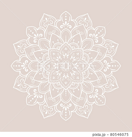 white Flower Mandala with vintage floral style, Vector mandala Oriental pattern, Hand drawn decorative element 80546075