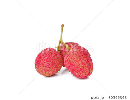 Lychee fruit isolated on white background 80546348