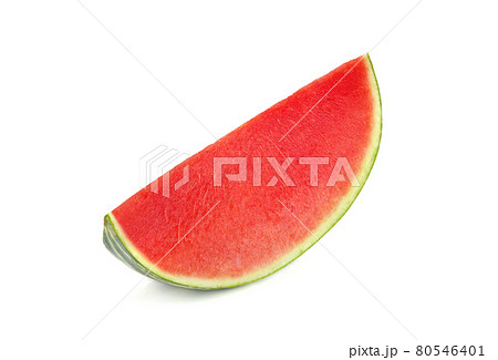 Sliced ripe watermelon isolated on white background 80546401