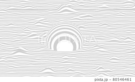 Striped abstract background. A sphere floating on a wavy surface. Striped abstract background. A sphere floating on a wavy surface. 80546461
