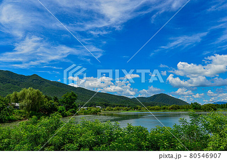 自転車 湖 公園 80546907
