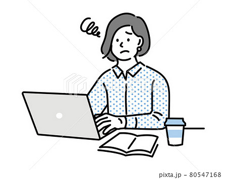 疑問と問題を表情で表す女性のイラスト(ソーシャルメディア、会議、ミーティング、閃き、考える) 疑問と問題を表情で表す女性のイラスト(ソーシャルメディア、会議、ミーティング、閃き、考える) 80547168