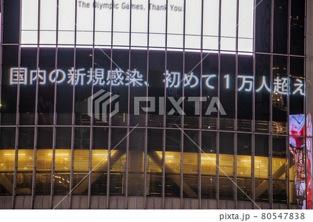 日本の東京都市景観 1万超(全国)。東京3865人最多。昨日3千人超でも渋谷は人流大爆発=7月29日 日本の東京都市景観 1万超(全国)。東京3865人最多。昨日3千人超でも渋谷は人流大爆発=7月29日 80547838