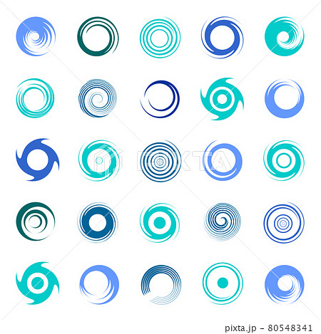 Spiral design elements with circular rotation swirl movement. 80548341