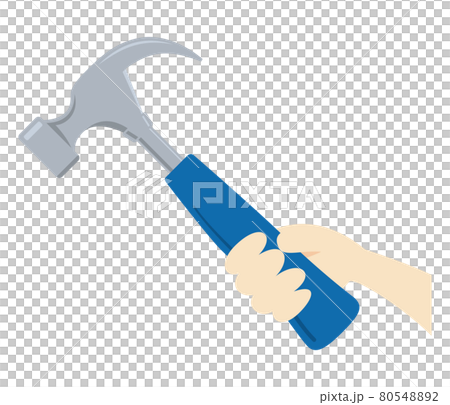 ハンマー トンカチ カナヅチを持つイラストイメージのイラスト素材 8054