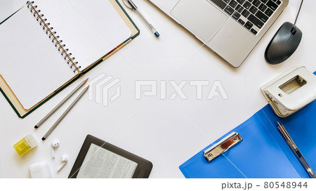 Layout on the topic of education or work on a white background Layout on the topic of education or work on a white background 80548944