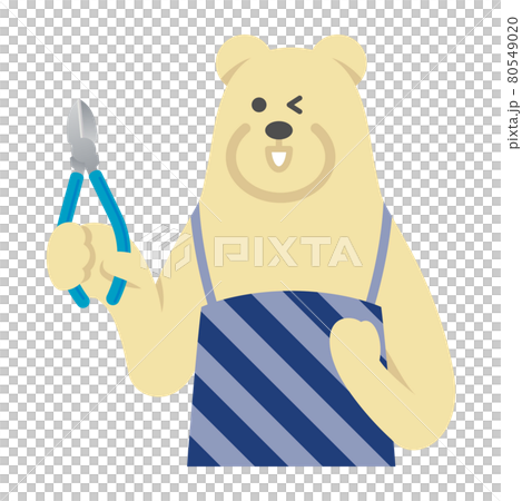 Illustration image of a polar bear husband using nippers Illustration image of a polar bear husband using nippers 80549020