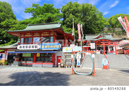 【熊本県】晴天下の熊本城 稲荷神社 【熊本県】晴天下の熊本城 稲荷神社 80549288